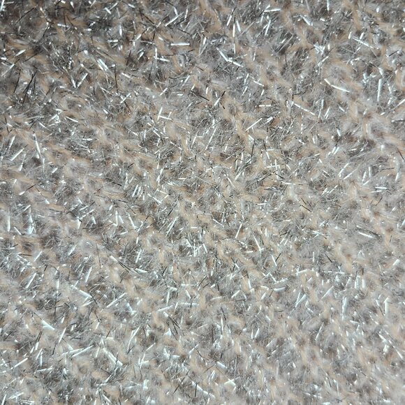 See and Be Seen Silver/Metallic and Tan Sweater Size M - Picture 5 of 8